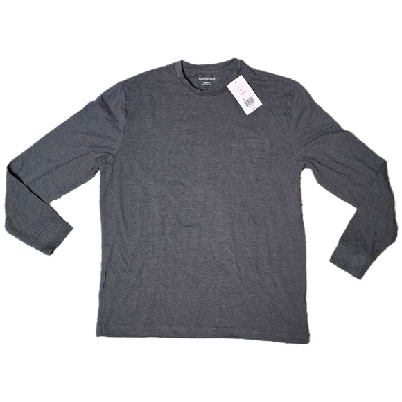 Saddlebred Other - Saddlebred Mens Gray Long Sleeve Pocket T Shirt Size Medium NWT (AE)‎